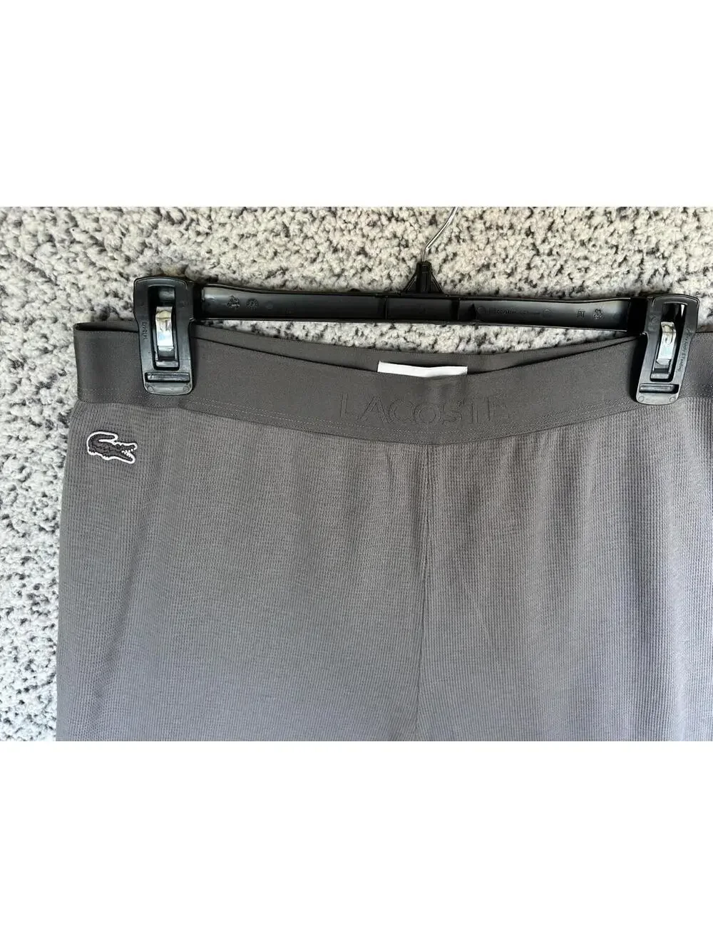 Lacoste Sleep Pants Mens Sz Medium Gray Cotton Stretch Pajama Bottom Sleepwear